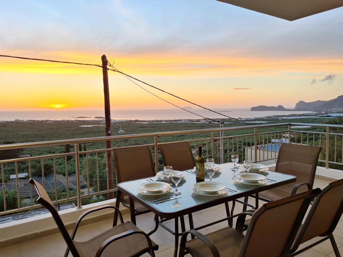 New Villa Kalimera, View To Falasarna Beach Plátanos 外观 照片