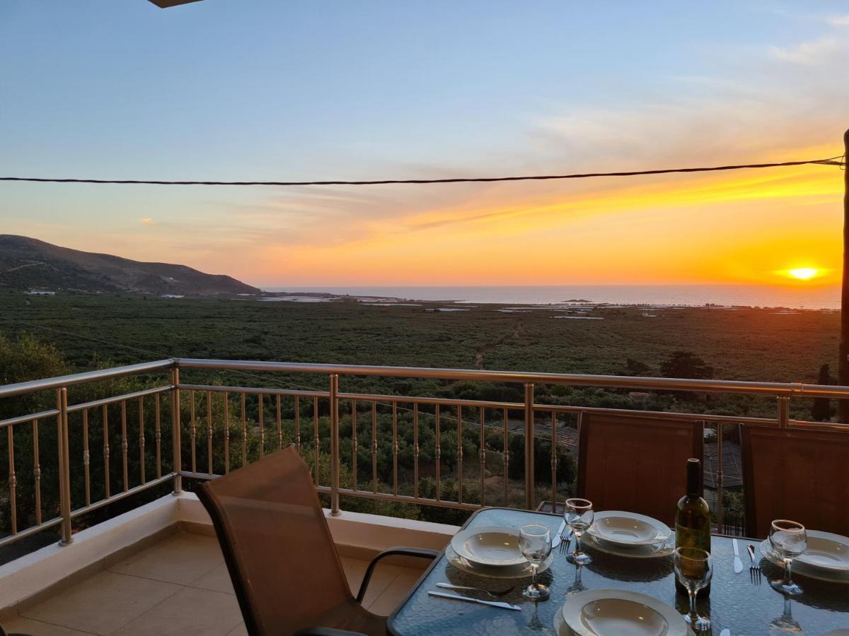 New Villa Kalimera, View To Falasarna Beach Plátanos 外观 照片